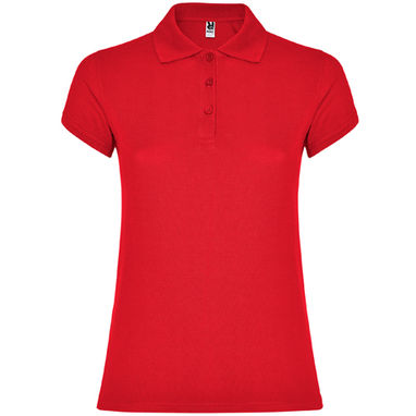 STAR WOMAN Женская футболка-поло с коротким рукавом, цвет красный  размер M - PO66340260- Фото №1