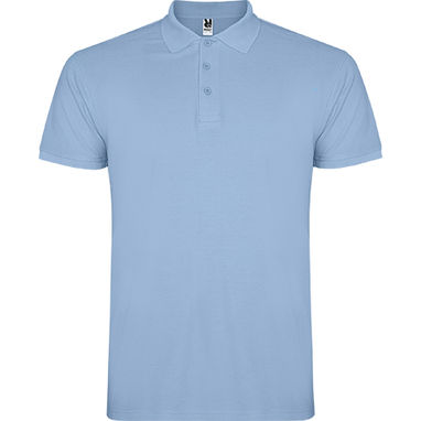 STAR Мужская футболка-поло с коротким рукавом, цвет небесно-голубой  размер S - PO66380110- Фото №1
