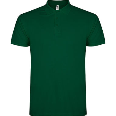 STAR Мужская футболка-поло с коротким рукавом, цвет зеленый бутылочный  размер S - PO66380156- Фото №1