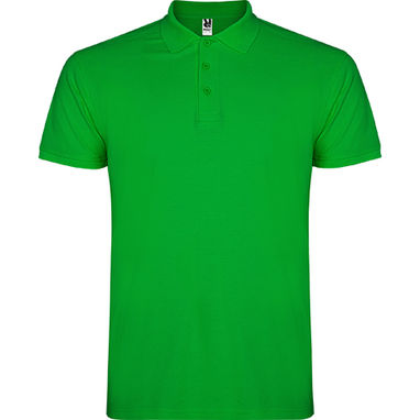 STAR Мужская футболка-поло с коротким рукавом, цвет травяной зеленый  размер S - PO66380183- Фото №1