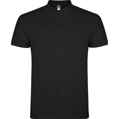 STAR Мужская футболка-поло с коротким рукавом, цвет черный  размер L - PO66380302- Фото №1