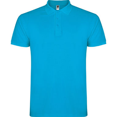 STAR Мужская футболка-поло с коротким рукавом, цвет бирюзовый  размер 2XL - PO66380512- Фото №1