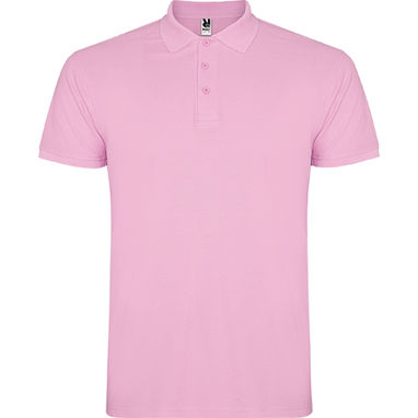 STAR Мужская футболка-поло с коротким рукавом, цвет светло-розовый  размер 2XL - PO66380548- Фото №1