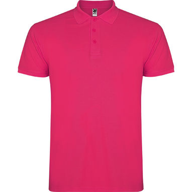 STAR Мужская футболка-поло с коротким рукавом, цвет ярко-розовый  размер 2XL - PO66380578- Фото №1