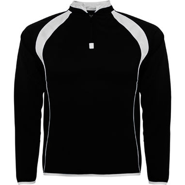 SEUL Двухцветная спортивная толстовка с флисовой подкладкой, цвет черный, белый  размер S - SU1097010201- Фото №1