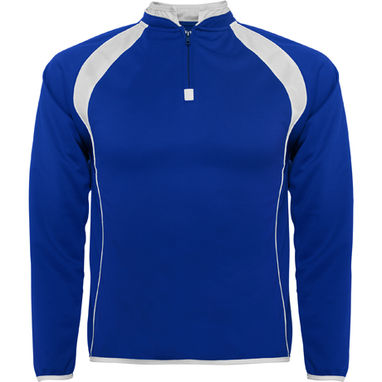 SEUL Двухцветная спортивная толстовка с флисовой подкладкой, цвет королевский синий, белый  размер S - SU1097010501- Фото №1