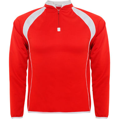 SEUL Двухцветная спортивная толстовка с флисовой подкладкой, цвет красный, белый  размер S - SU1097016001- Фото №1