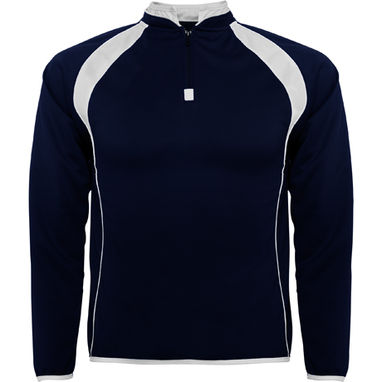 SEUL Двухцветная спортивная толстовка с флисовой подкладкой, цвет темно-синий, белый  размер M - SU1097025501- Фото №1