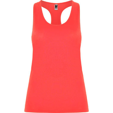 AIDA Спортивна футболка з спинкою в стилі плавця, колір флюорісцентний кораловий  розмір S - CA665601234- Фото №1