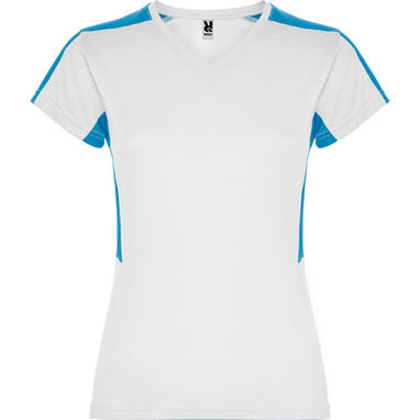 SUZUKA Спортивная футболка с коротким рукавом, цвет белый, бирюзовый  размер S - CA6657010112- Фото №1