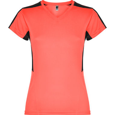SUZUKA Технічна жіноча футболка з коротким рукавом, колір кораловий, чорний  розмір S - CA66570123402- Фото №1