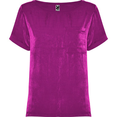 MAYA Жіноча футболка з довгим рукавом і глибоким вирізом, колір яскраво-рожевий  розмір S - CA66800178- Фото №1