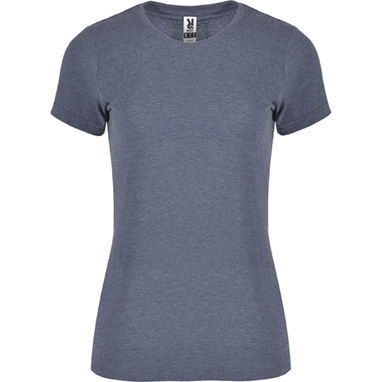 FOX WOMAN Жіноча футболка з коротким рукавом з текстурної тканини, колір джинсовий  розмір S - CA666101255- Фото №1