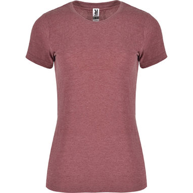 FOX WOMAN Жіноча футболка з коротким рукавом з текстурної тканини, колір гранат  розмір S - CA666101256- Фото №1