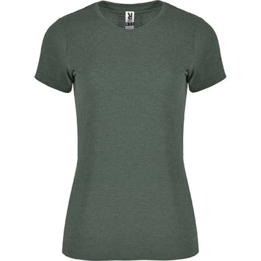FOX WOMAN Женская футболка с коротким рукавом из текстурной ткани, цвет зеленая бутылка  размер S - CA666101257- Фото №1