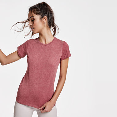FOX WOMAN Женская футболка с коротким рукавом из текстурной ткани, цвет гранат  размер L - CA666103256- Фото №2