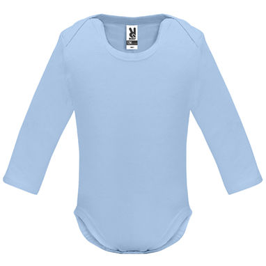 HONEY L/S Боди гладкой вязки для младенца с длинным рукавом, цвет небесно-голубой  размер 9 MESES - BD720210310- Фото №1
