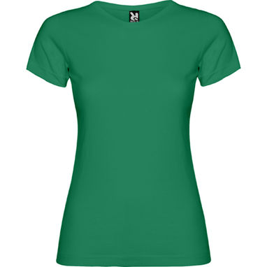 JAMAICA Приталенная футболка с круглым вырезом, цвет зеленый глубокий  размер S - CA66270120- Фото №1