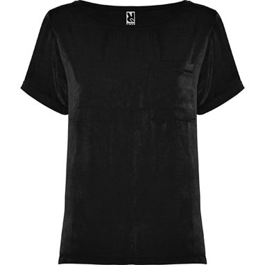 MAYA Жіноча футболка з довгим рукавом і глибоким вирізом, колір чорний  розмір S - CA66800102- Фото №1