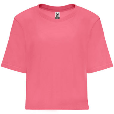 DOMINICA Женская футболка укороченного и свободного кроя с короткими рукавами, цвет флюор розовая леди  размер S - CA668701125- Фото №1