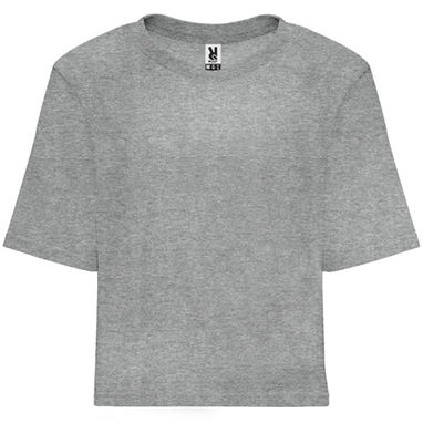 DOMINICA Женская футболка укороченного и свободного кроя с короткими рукавами, цвет серый  размер L - CA66870358- Фото №1