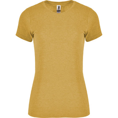 FOX WOMAN Жіноча футболка з коротким рукавом з текстурної тканини, колір верес гірчичний  розмір S - CA66610139- Фото №1