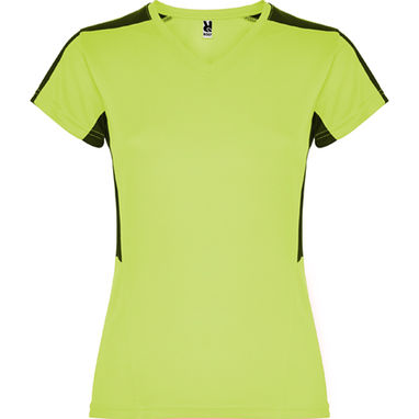 SUZUKA Технічна жіноча футболка з коротким рукавом, колір пунш салатовий, чорний  розмір L - CA66570323502- Фото №1