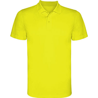 MONZHA Футболка поло из техничной ткани, цвет желтый флюорисцентный  размер S - PO040401221- Фото №1