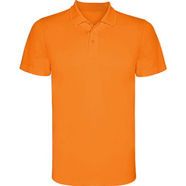 MONZHA Футболка поло из техничной ткани, цвет оранжевый флюорисцентный  размер S - PO040401223- Фото №1