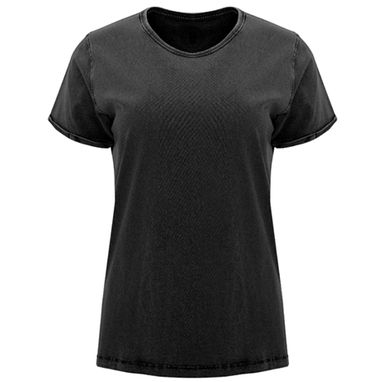 HUSKY WOMAN Жіноча футболка з коротким рукавом з джинсовим ефектом, колір чорний  розмір S - CA66910102- Фото №1