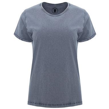 HUSKY WOMAN Жіноча футболка з коротким рукавом з джинсовим ефектом, колір джинс  розмір S - CA66910186- Фото №1