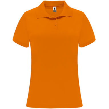 MONZHA WOMAN Жіноче поло з коротким рукавом, колір оранжевий флюорісцентний  розмір S - PO041001223- Фото №1