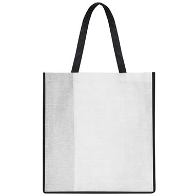 CAVE Комбинированая сумка из спанбонда с эффектом металлик и мраморным полиэстером, цвет белый  размер 36X40X12 - BO7507M1701- Фото №1