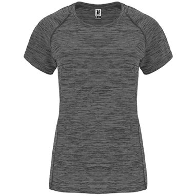 AUSTIN WOMAN Жіноча технічна футболка з поліестеру короткими рукавами реглан, колір heather black  розмір S - CA664901243- Фото №1