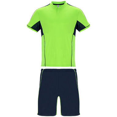 BOCA Спортивный комплект комбинированный из трех тканей:, цвет флуоресцентный зеленый, морской синий  размер M - CJ03460222255- Фото №1