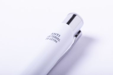 Ручка кулькова з антибактеріальним покриттям Topen, колір білий - AP721809-01- Фото №4