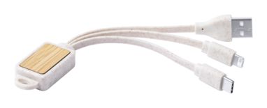 Брелок -зарядний кабель Korux, колір бежевий - AP721822-00- Фото №1