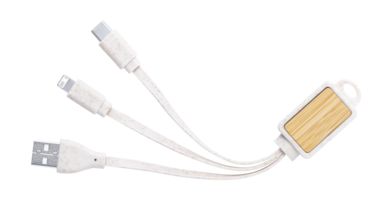 Брелок -зарядний кабель Korux, колір бежевий - AP721822-00- Фото №2