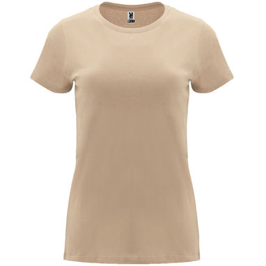 CAPRI Жіноча футболка з коротким рукавом, колір пісочний  розмір S - CA66830107- Фото №1