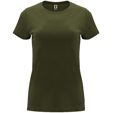 CAPRI Женская футболка с коротким рукавом, цвет армейский зеленый  размер L - CA66830315- Фото №1
