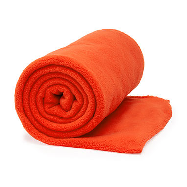 Однотонное одеяло из флиса плотностью 180 г/м², цвет апельсиновый - BK5621S131- Фото №1
