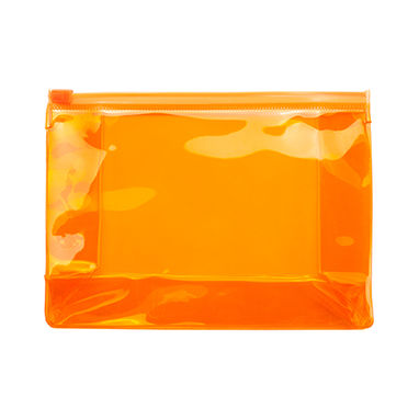 Косметичка из полупрозрачного PVC с воздухонепроницаемой прокладкой, цвет апельсиновый - BO7511S131- Фото №1