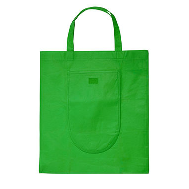 ALONDRA Складана неткана сумка для покупок з кнопкою для закривання і зручною зовнішньою кишенею, колір білий - BO7524S101- Фото №2