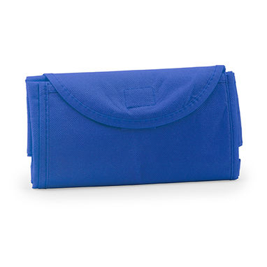 ALONDRA Складная нетканая сумка для покупок с кнопкой для закрывания и удобным внешним карманом, цвет яркий синий - BO7524S105- Фото №1