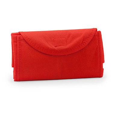 ALONDRA Складная нетканая сумка для покупок с кнопкой для закрывания и удобным внешним карманом, цвет красный - BO7524S160- Фото №1