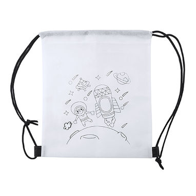 Детский нетканый рюкзак на веревках для раскрашивания, цвет белый - BO7530S201- Фото №1