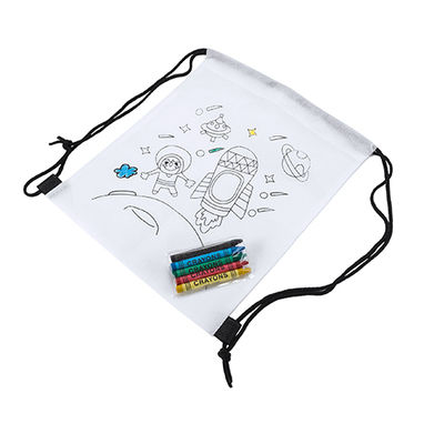 Дитячий нетканий рюкзак на мотузках для розфарбовування, колір білий - BO7530S201- Фото №2