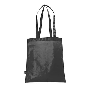 Багаторазова прошита сумка з матовою ламінованої оздобленням, колір чорний - BO7534S102- Фото №1