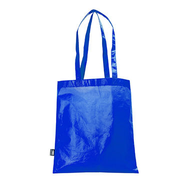 Багаторазова прошита сумка з матовою ламінованої оздобленням, колір яскравий синій - BO7534S105- Фото №1