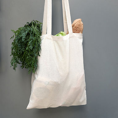 Еко-сумка для покупок зі 100% бавовни щільністю178 г/м2, колір бежевий - BO7551S1229- Фото №1